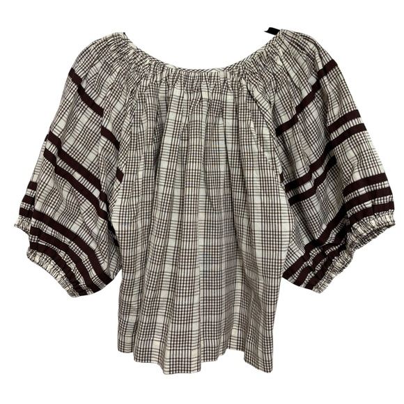 Loeffler Randall Linen Cotton Chocolate Brown Plaid Skit Set - Size L - Picture 5 of 15